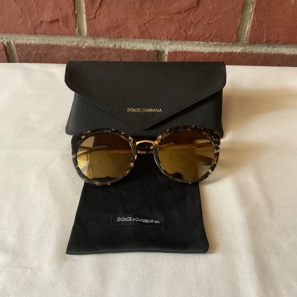 Dolce & Gabbana DG4268 Cube Black /Gold Round Mirror Sunglasses main image 12